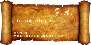 Firling Alojzia névjegykártya